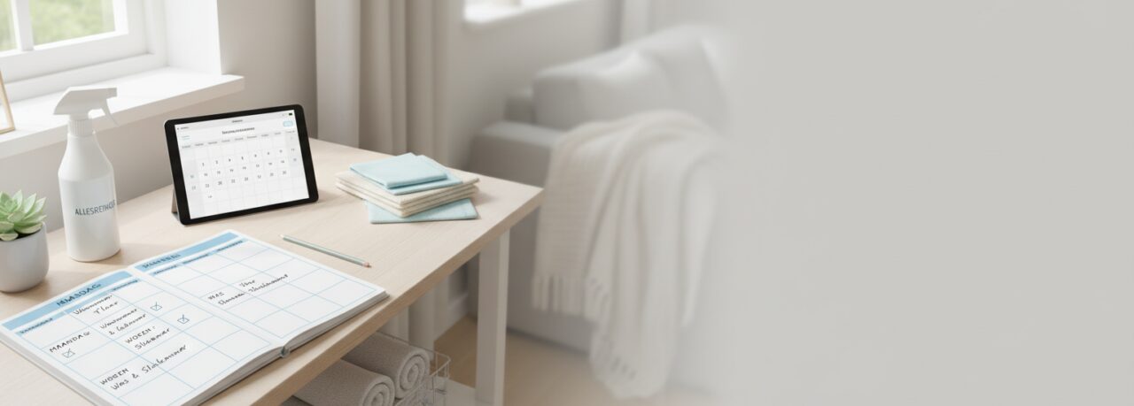 9 tips voor meer rust met het maken van een vast schoonmaakschema als schoonmaken niet meer lukt. Wat is een vast schoonmaakschema als schoonmaken niet meer lukt