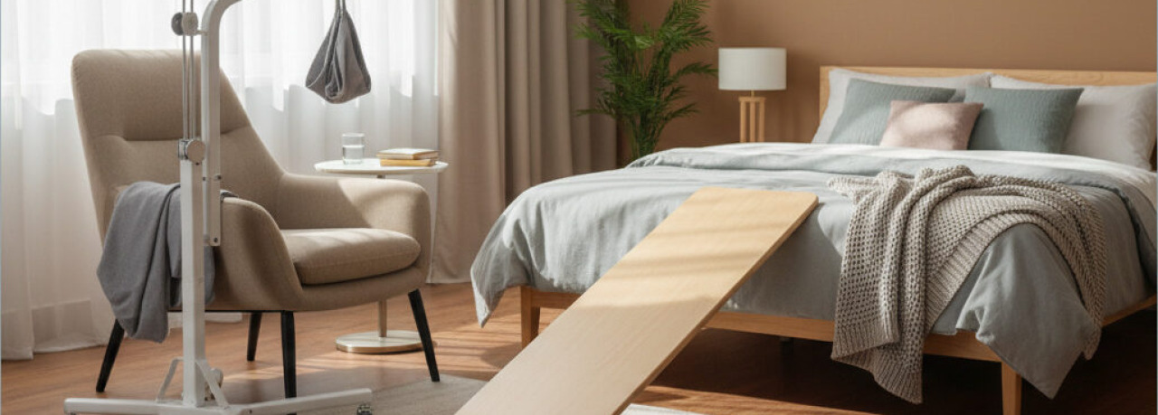 Thuiszorg - mantelzorg Hulp bij transfer bed naar stoel thuis